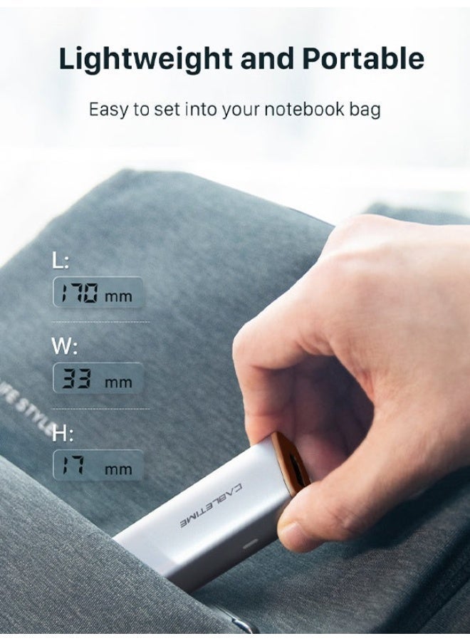 CABLETIME Portability 5-IN-1 USB-C to USB3.0×3+HDMI 4K60Hz +PD 100W Adapter - Image 2